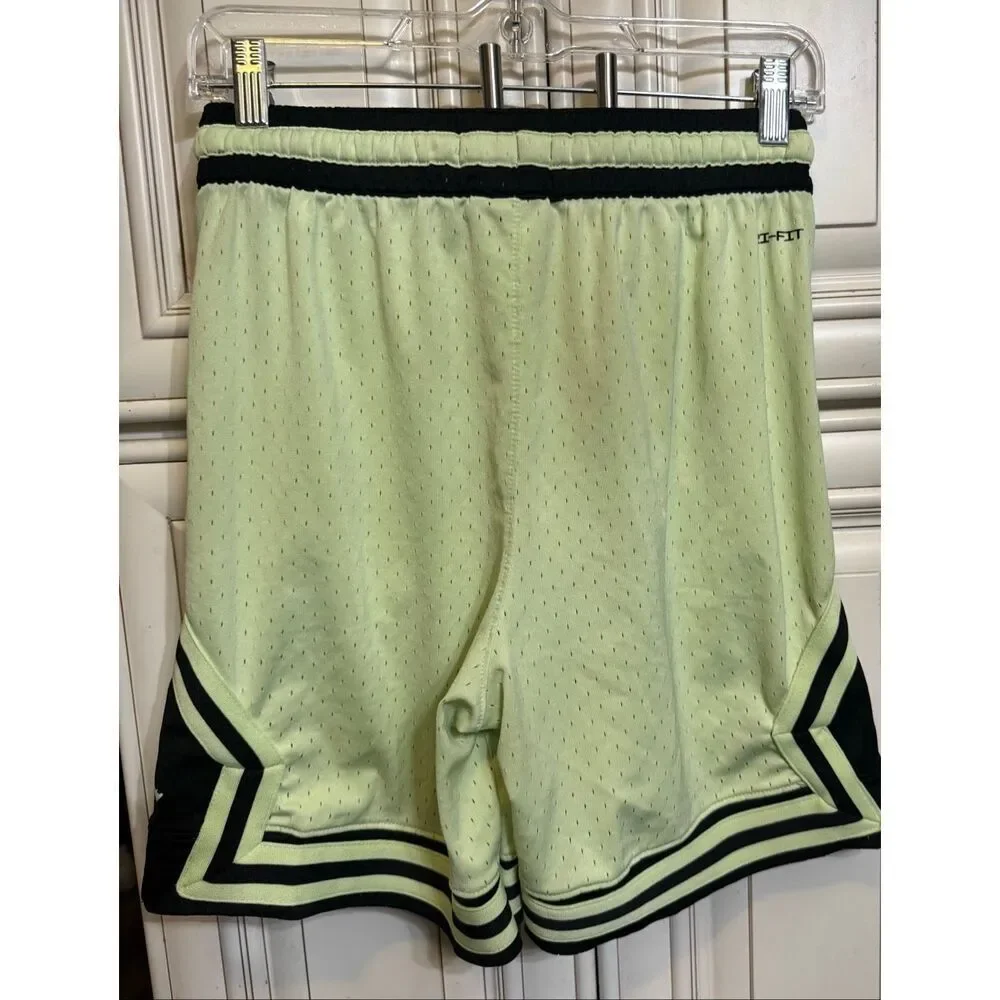 Jordan Youth Dri-FIT Sport Diamond Mesh Basketball Shorts Green Black Small